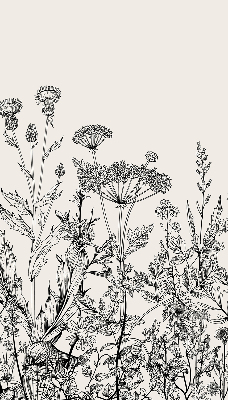 Rolgordijn voor het raam Grijze bloemen