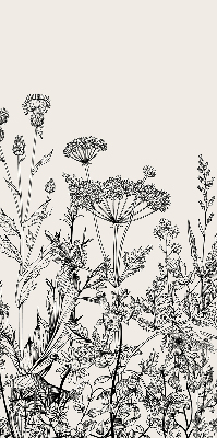 Rolgordijn voor het raam Grijze bloemen