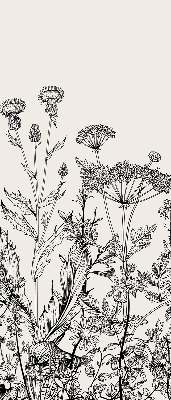 Rolgordijn voor het raam Grijze bloemen