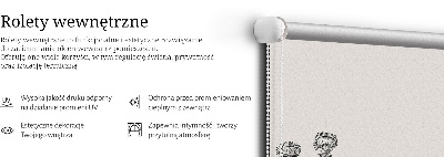 Rolgordijn voor het raam Grijze bloemen