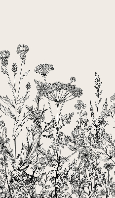 Rolgordijn voor het raam Grijze bloemen