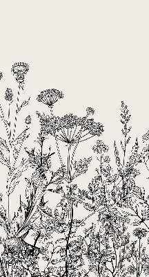 Rolgordijn voor het raam Grijze bloemen