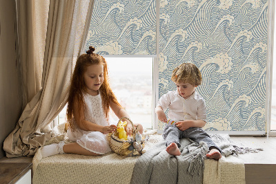 Rolgordijn voor het raam Watergolven