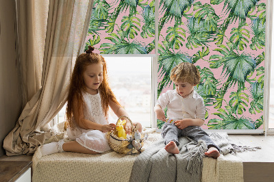 Rolgordijn voor het raam Tropische bladvariëteiten