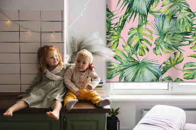 Rolgordijn voor het raam Tropische bladvariëteiten