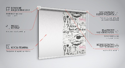 Rolgordijn voor het raam Keukengerei