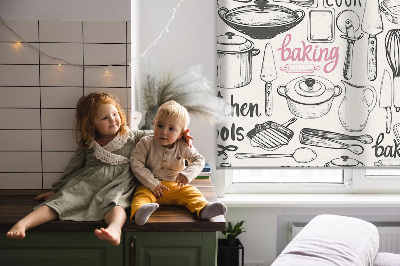 Rolgordijn voor het raam Keukengerei