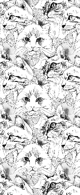 Rolgordijn voor het raam Getekende katten