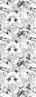 Rolgordijn voor het raam Getekende katten