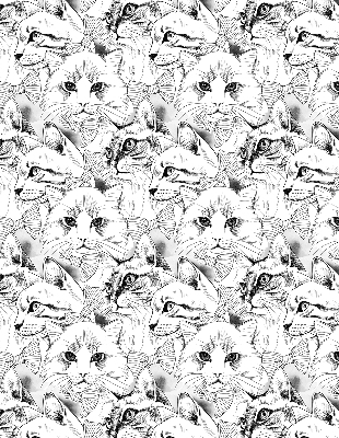 Rolgordijn voor het raam Getekende katten