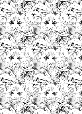 Rolgordijn voor het raam Getekende katten