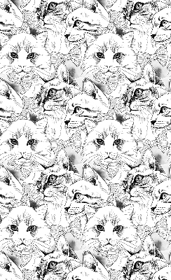 Rolgordijn voor het raam Getekende katten