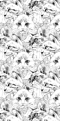 Rolgordijn voor het raam Getekende katten