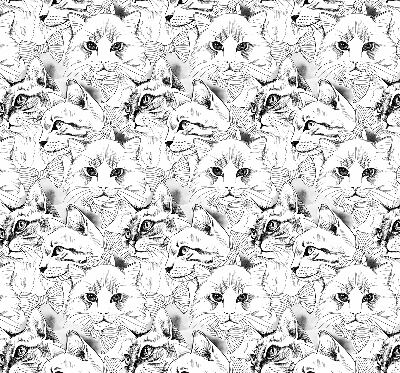 Rolgordijn voor het raam Getekende katten