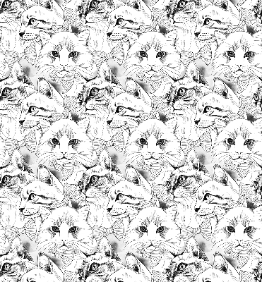 Rolgordijn voor het raam Getekende katten