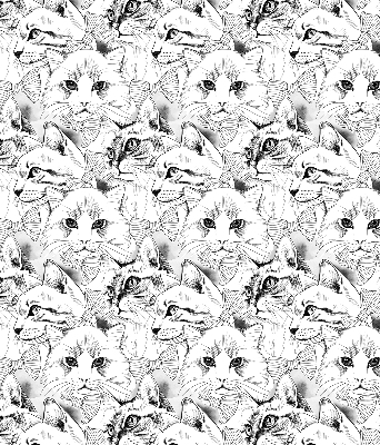 Rolgordijn voor het raam Getekende katten