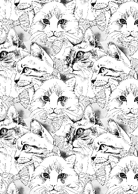 Rolgordijn voor het raam Getekende katten