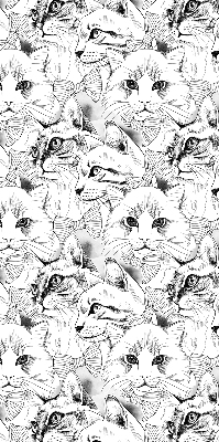 Rolgordijn voor het raam Getekende katten