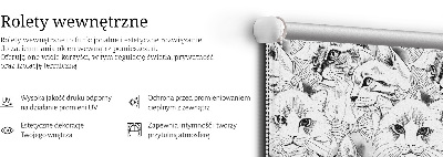 Rolgordijn voor het raam Getekende katten