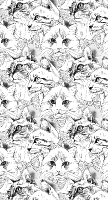 Rolgordijn voor het raam Getekende katten