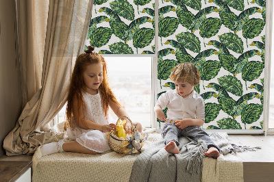 Rolgordijn voor het raam Exotische bladeren