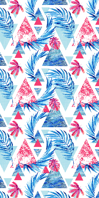 Rolgordijn verduisterend Blauwe bladeren en driehoeken