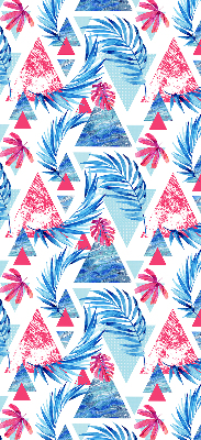 Rolgordijn verduisterend Blauwe bladeren en driehoeken