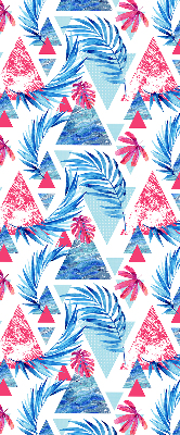 Rolgordijn verduisterend Blauwe bladeren en driehoeken