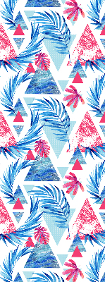 Rolgordijn verduisterend Blauwe bladeren en driehoeken