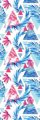 Rolgordijn verduisterend Blauwe bladeren en driehoeken