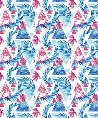 Rolgordijn verduisterend Blauwe bladeren en driehoeken