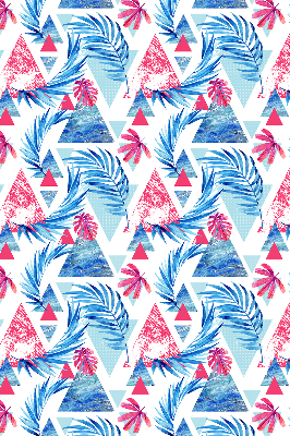 Rolgordijn verduisterend Blauwe bladeren en driehoeken