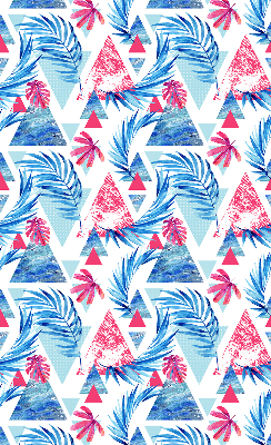 Rolgordijn verduisterend Blauwe bladeren en driehoeken