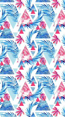 Rolgordijn verduisterend Blauwe bladeren en driehoeken