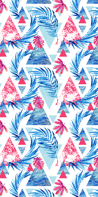 Rolgordijn verduisterend Blauwe bladeren en driehoeken