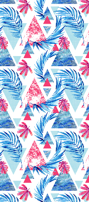 Rolgordijn verduisterend Blauwe bladeren en driehoeken