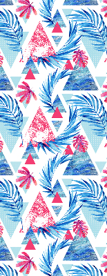 Rolgordijn verduisterend Blauwe bladeren en driehoeken