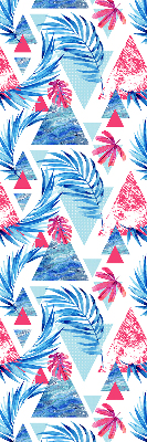 Rolgordijn verduisterend Blauwe bladeren en driehoeken