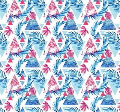 Rolgordijn verduisterend Blauwe bladeren en driehoeken