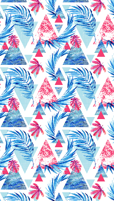 Rolgordijn verduisterend Blauwe bladeren en driehoeken