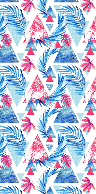 Rolgordijn verduisterend Blauwe bladeren en driehoeken