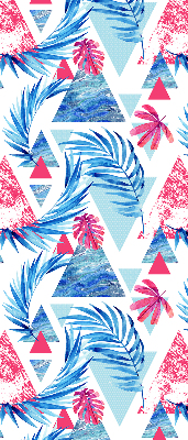 Rolgordijn verduisterend Blauwe bladeren en driehoeken