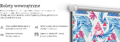 Rolgordijn verduisterend Blauwe bladeren en driehoeken