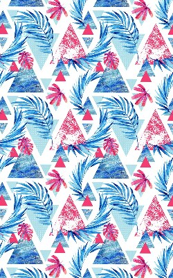 Rolgordijn verduisterend Blauwe bladeren en driehoeken