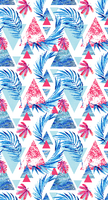 Rolgordijn verduisterend Blauwe bladeren en driehoeken