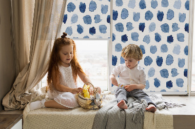 Rolgordijn verduisterend Blauw geschilderde vlekken