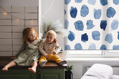 Rolgordijn verduisterend Blauw geschilderde vlekken