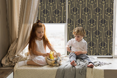 Rolgordijn verduisterend Geel patroon