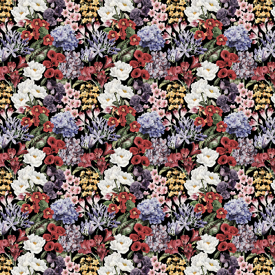 Rolgordijn voor het raam Kleurrijke bloemen