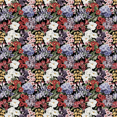 Rolgordijn voor het raam Kleurrijke bloemen